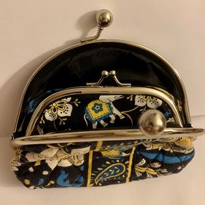 Vera Bradley Double Kiss Closure Coin Purse. Ellie Elephant~ RETIRED PATTERN